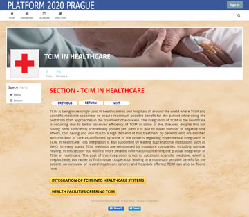 Platform 2020 Prague - TCIM in healthcare Platform 2020 Prague - TCIM in healthcare